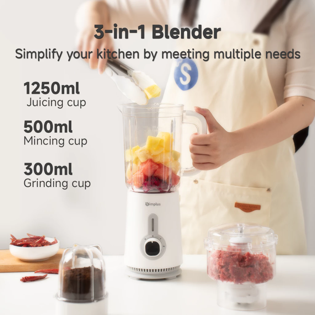 Simplus Blender 3 in 1 Food Processor Multi-functional Juicer Meat Grinder Chopper - Image 4